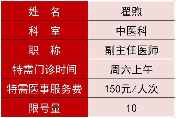 關(guān)于開設(shè)翟煦中醫(yī)(yī)特需門診的通知